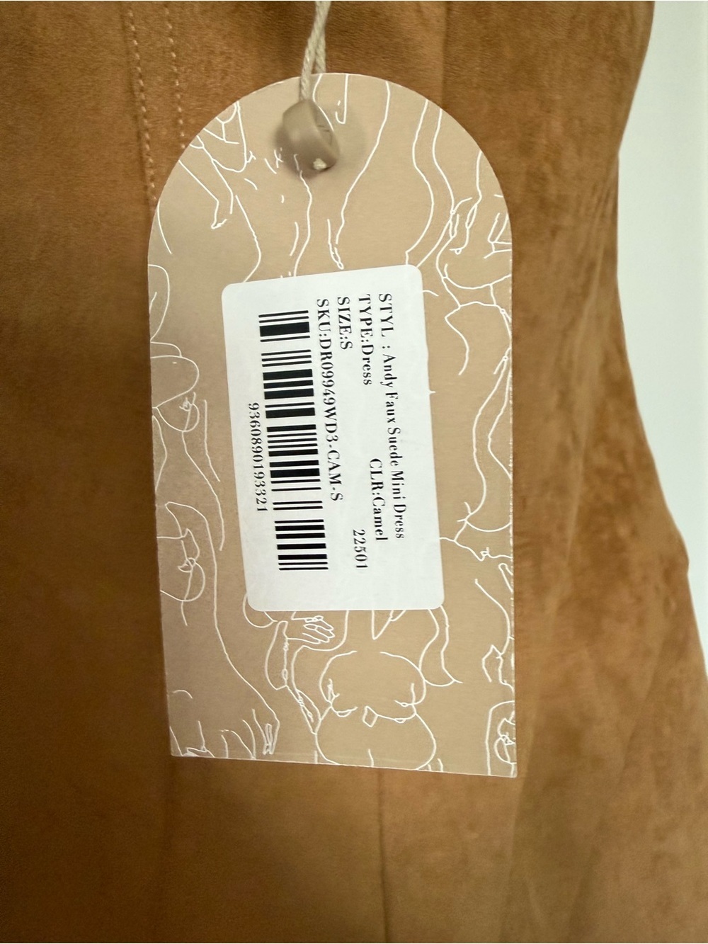Meshki Andy Faux Suede Mini Dress - Camel - Picture 9 of 10